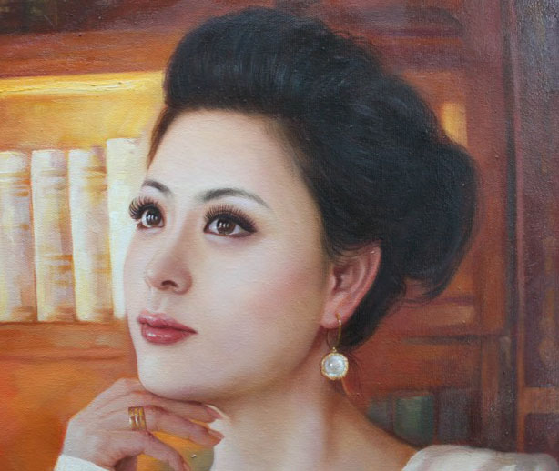 Custom girlfriend portrait painting from photo