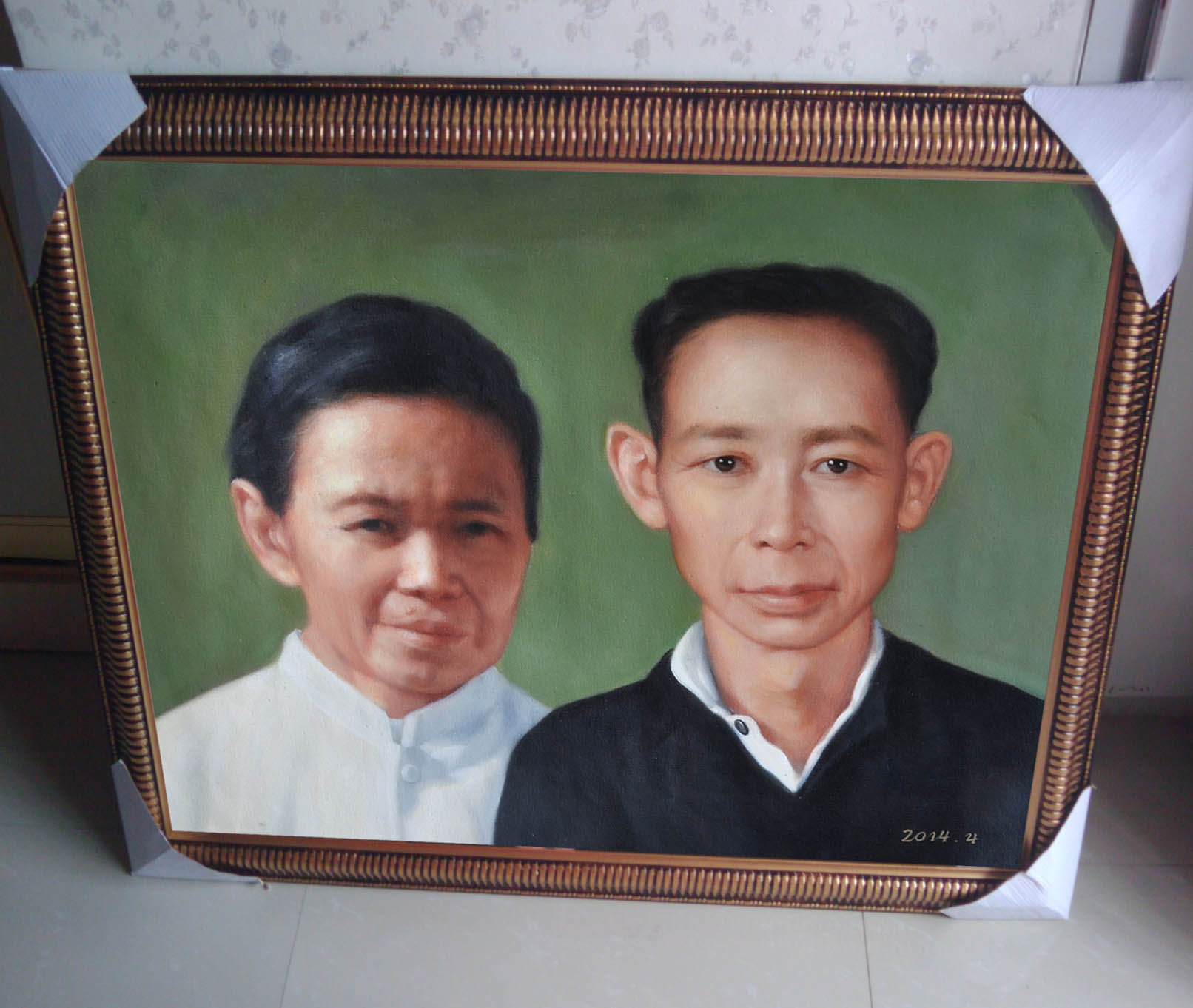 Portrait Painting from Old photograph with frame 2